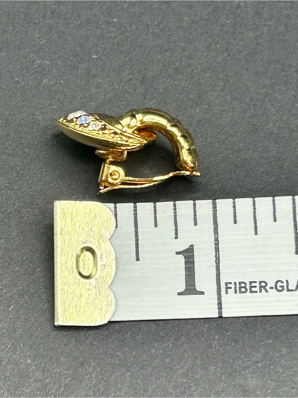Joan Rivers Gold‎ Tone Clip On Heart Hoop Earrings with Crystal Accents